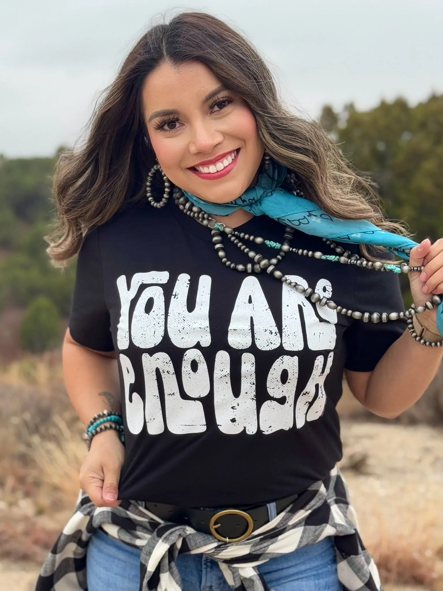 You Are Enough in White Ink Tee